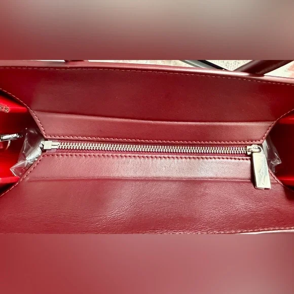 Christian Louboutin Calfskin Spikes Loubinthesky Medium Paloma Tote | Merlot - Picture 8 of 16